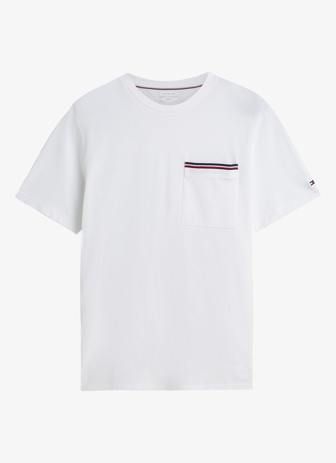 Tommy Hilfiger T-shirt met borstzak - voorkant 2 wit