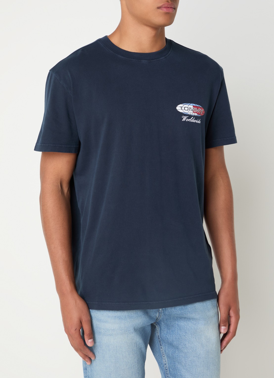 Tommy Hilfiger T-shirt met front- en backprint - achterkant 4 donkerblauw