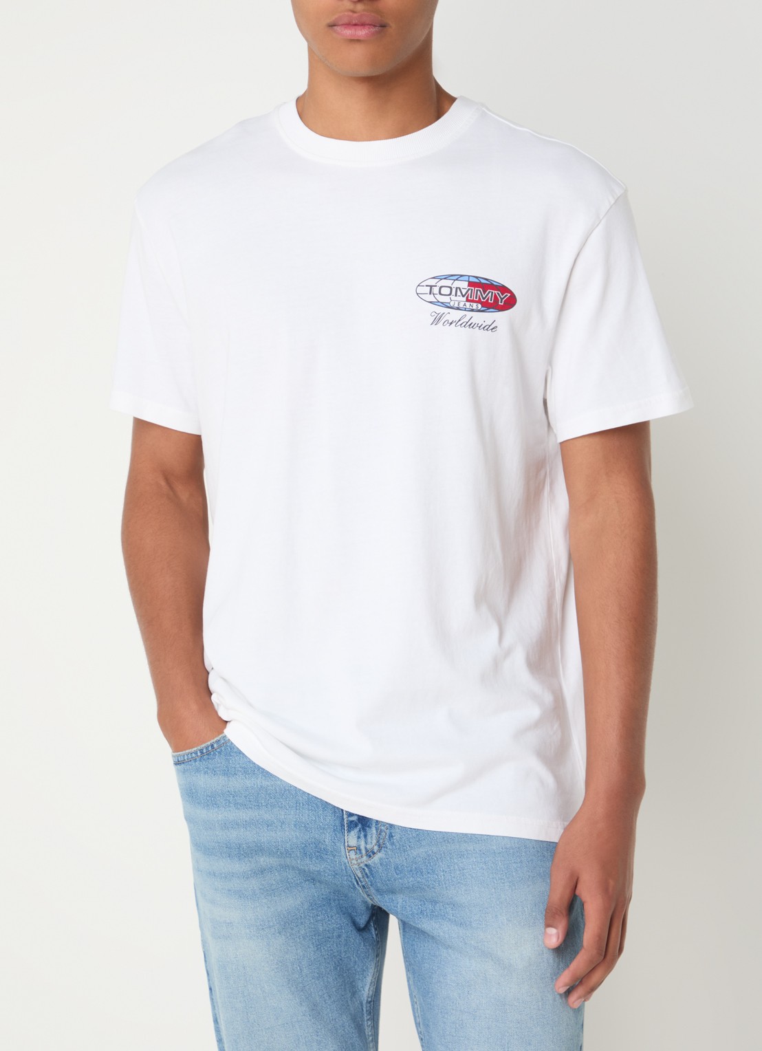 Tommy Hilfiger T-shirt met front- en backprint - achterkant 4 wit