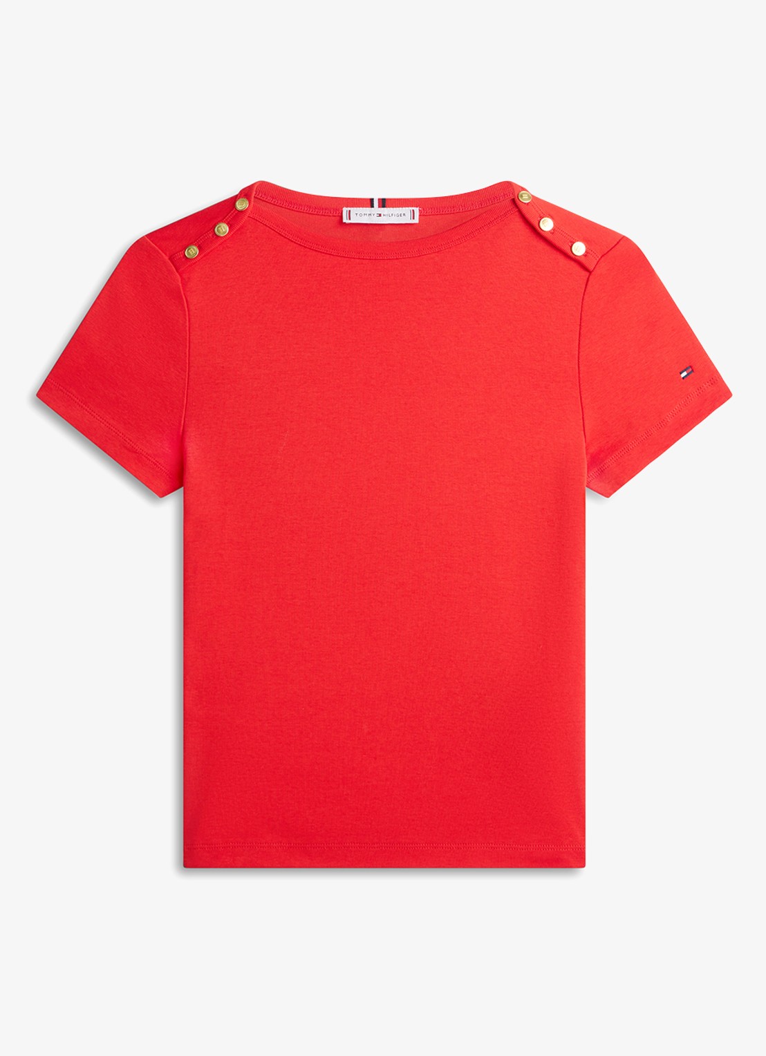 Tommy Hilfiger T-shirt met knoop detail - voorkant 2 rood