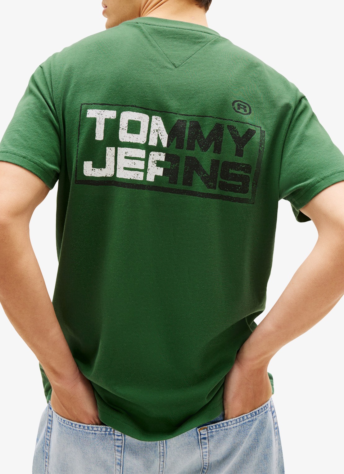 Tommy Hilfiger T-shirt met logo- en backprint - detail 5 donkergroen