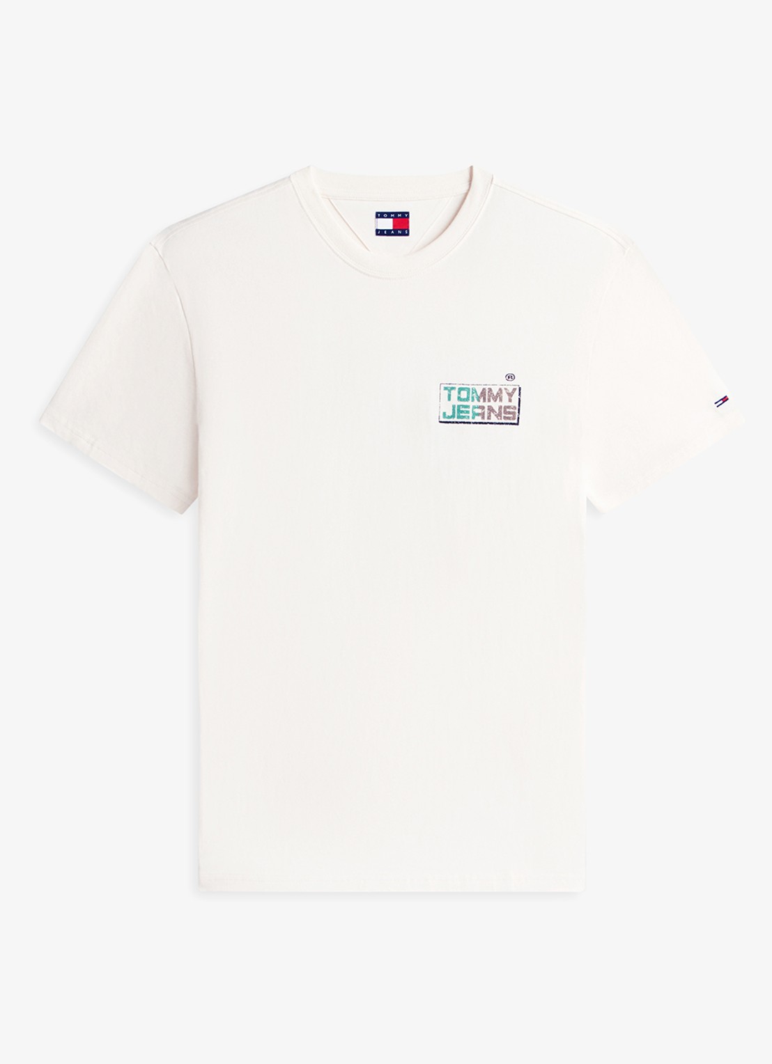 Tommy Hilfiger T-shirt met logo- en backprint - voorkant 4 beige