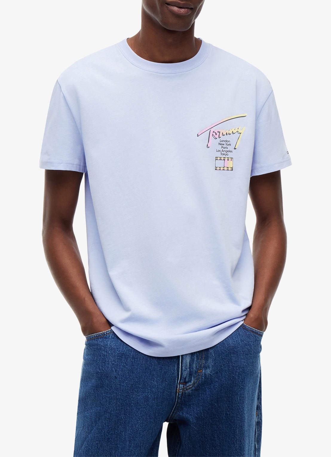 Tommy Hilfiger T-shirt met logo- en backprint - detail 4 lila
