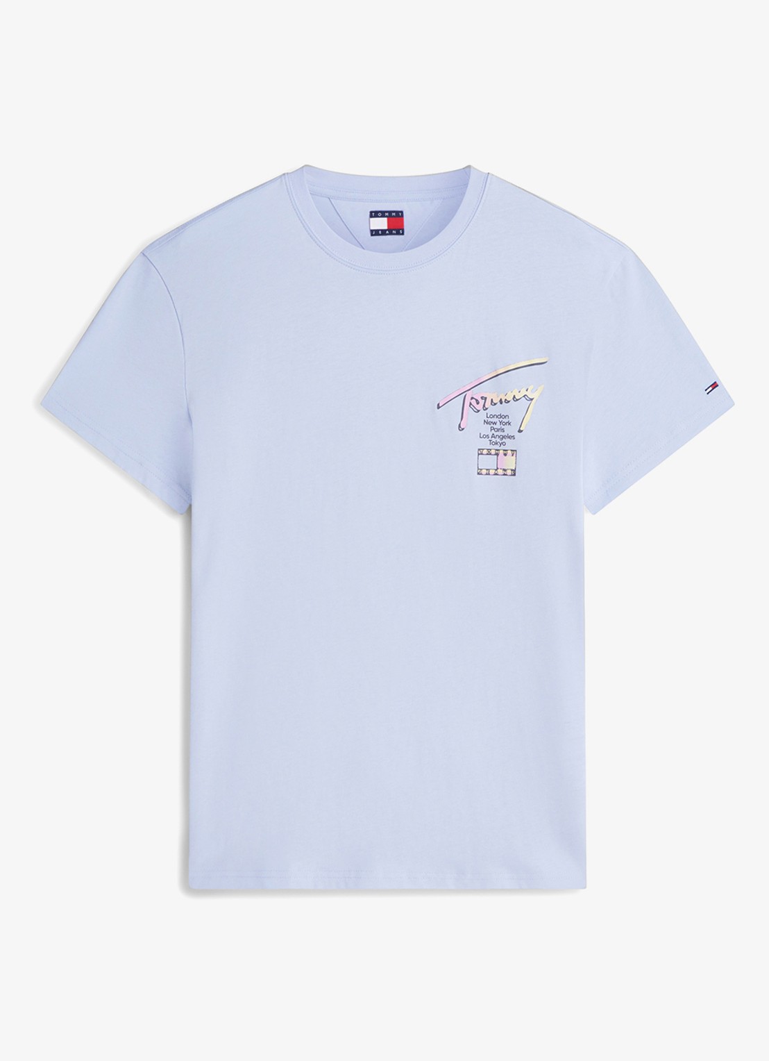Tommy Hilfiger T-shirt met logo- en backprint - voorkant 2 lila