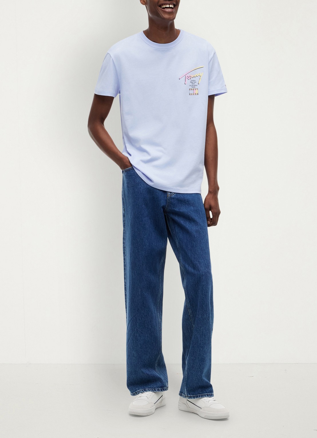 Tommy Hilfiger T-shirt met logo- en backprint - voorkant 3 lila