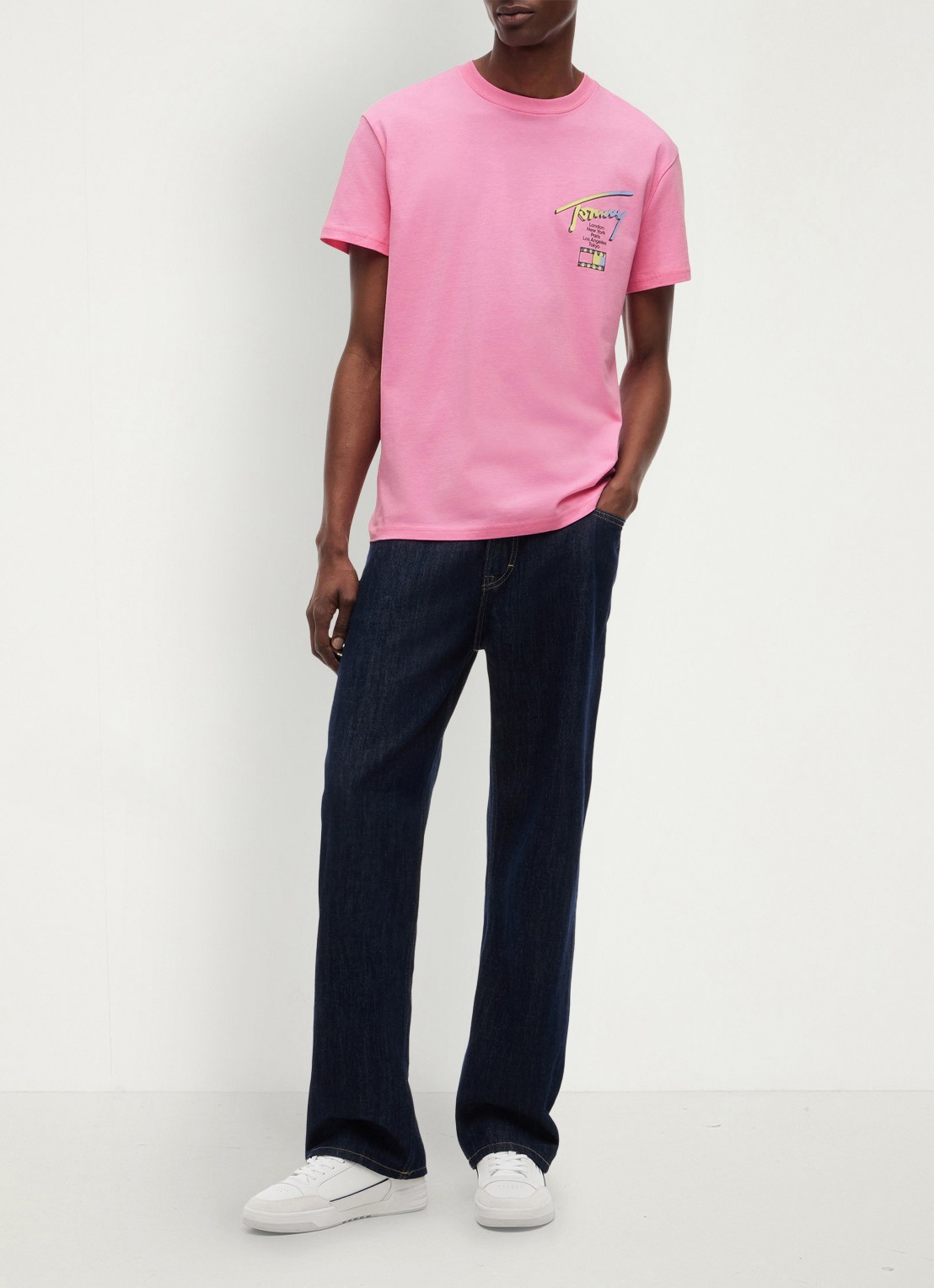 Tommy Hilfiger T-shirt met logo- en backprint - voorkant 5 lichtroze
