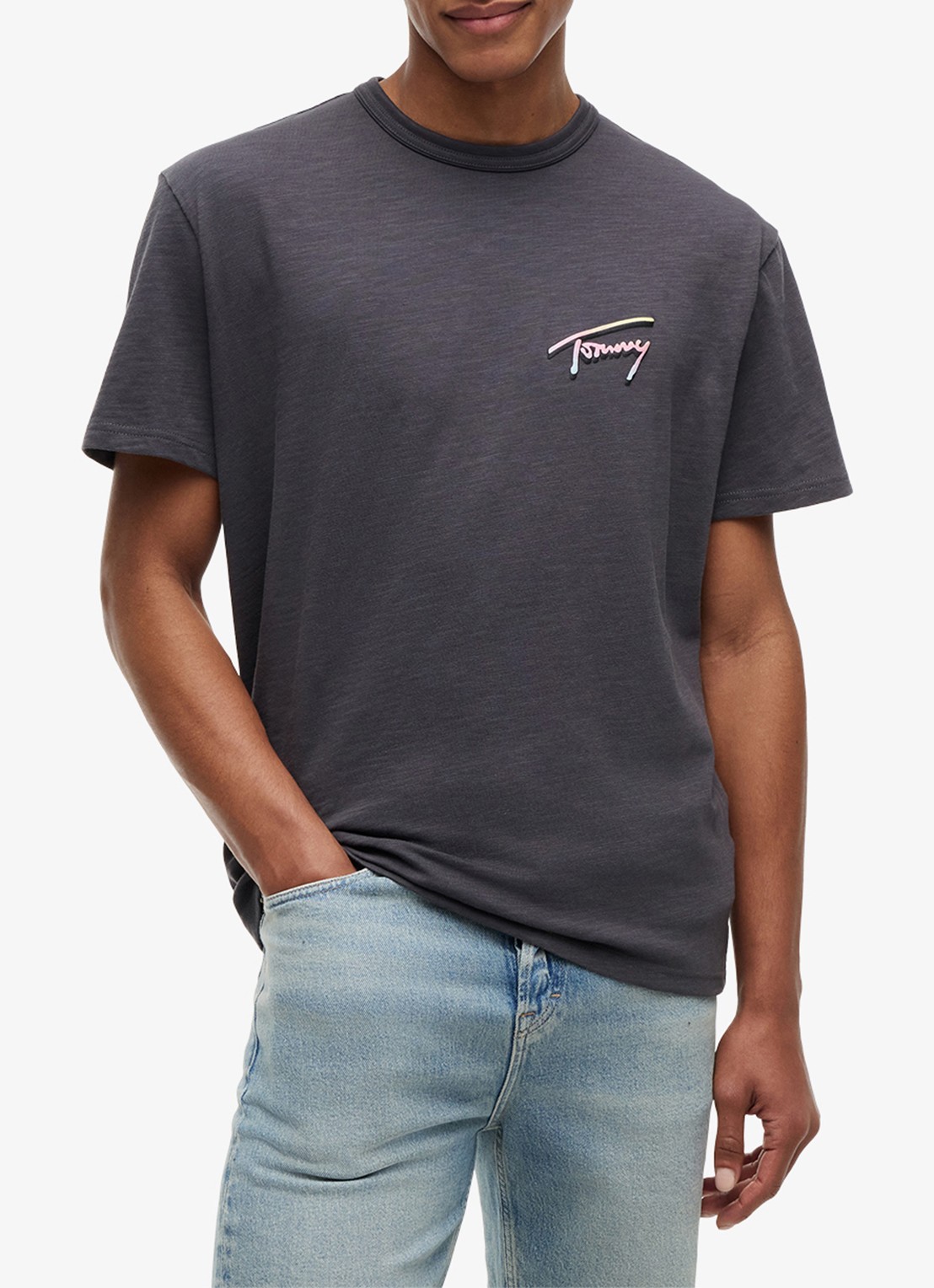Tommy Hilfiger T-shirt met logo- en backprint - detail 2 zwart