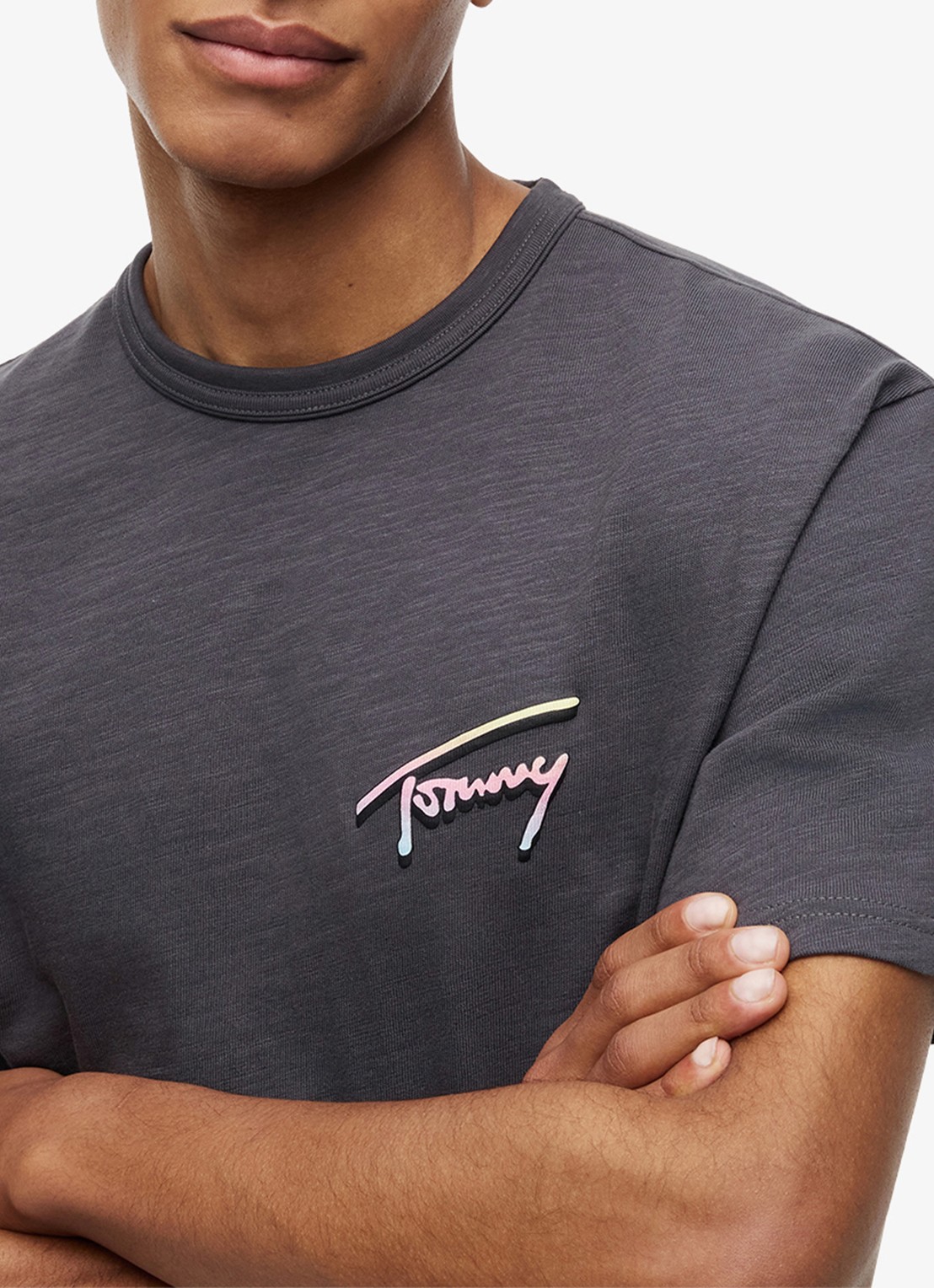 Tommy Hilfiger T-shirt met logo- en backprint - detail 3 zwart
