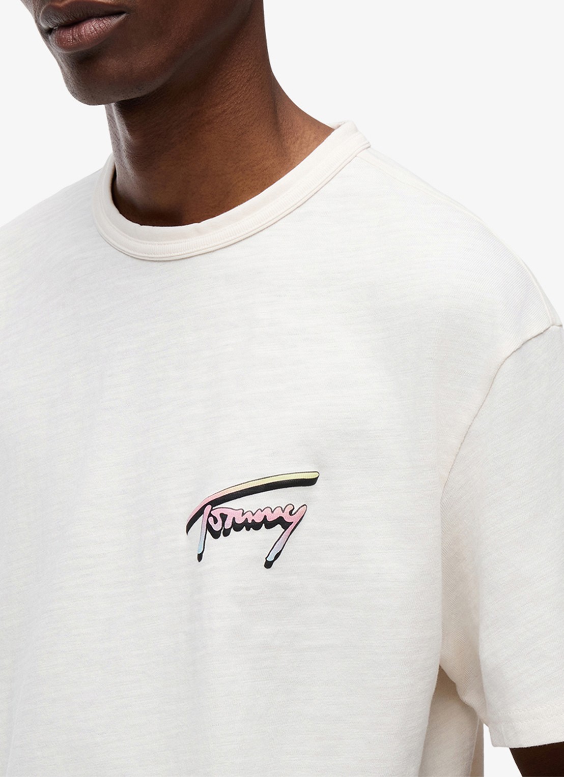 Tommy Hilfiger T-shirt met logo- en backprint - detail 4 wit