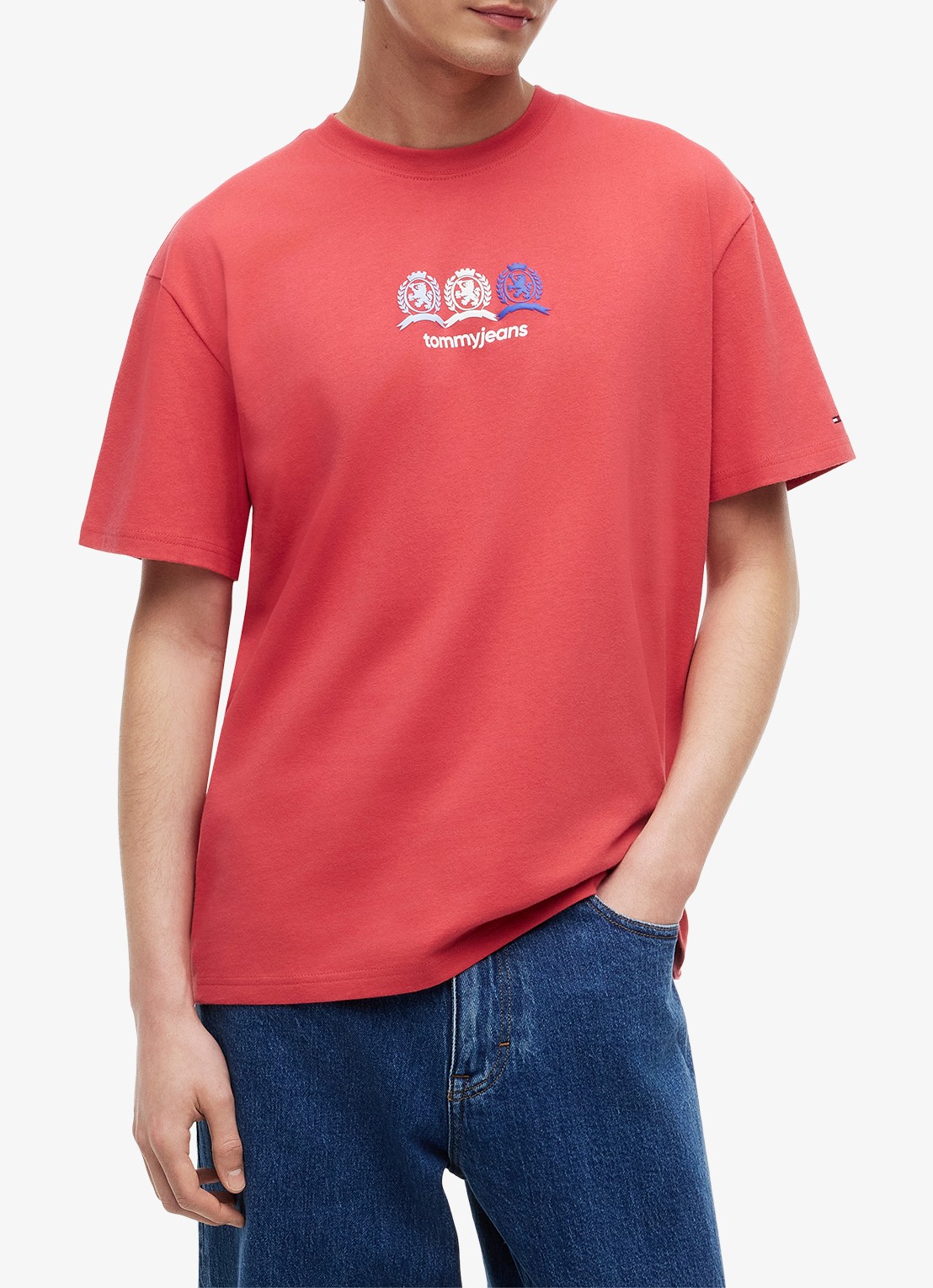 Tommy Hilfiger T-shirt met logo- en backprint - detail 4 rood