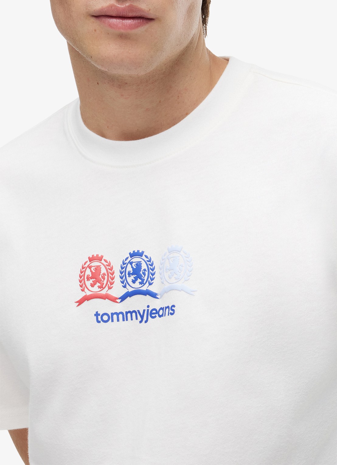 Tommy Hilfiger T-shirt met logo- en backprint - detail 4 ecru-ybl