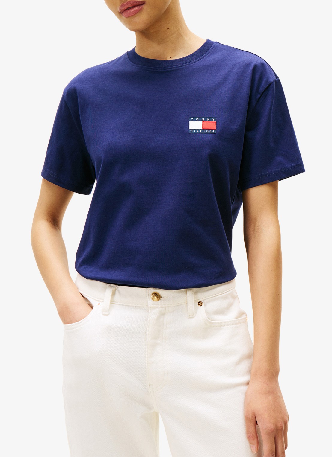 Tommy Hilfiger T-shirt met logo- en backprint - detail 2 donkerblauw