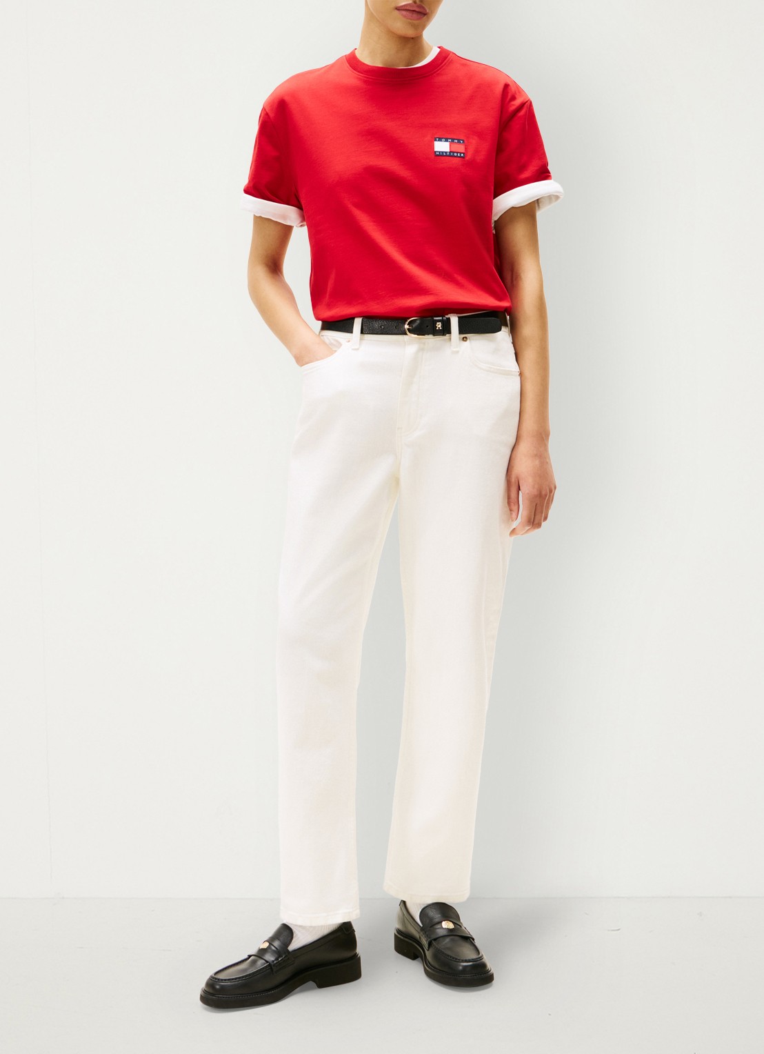 Tommy Hilfiger T-shirt met logo- en backprint - detail 5 rood