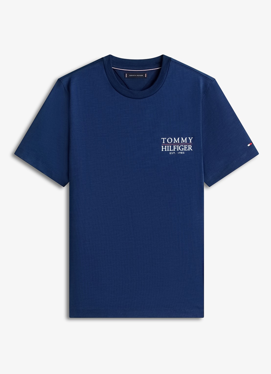 Tommy Hilfiger T-shirt met logo- en backprint - voorkant 4 donkerblauw