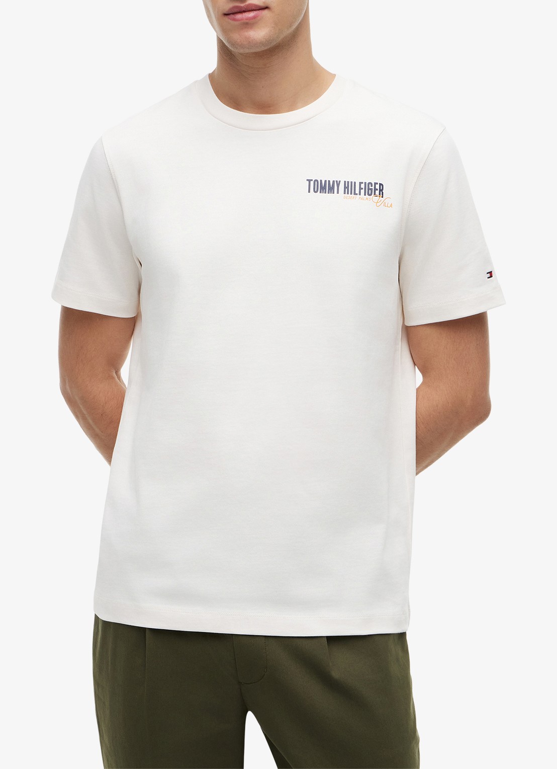 Tommy Hilfiger T-shirt met logo- en backprint - detail 4 ivoor