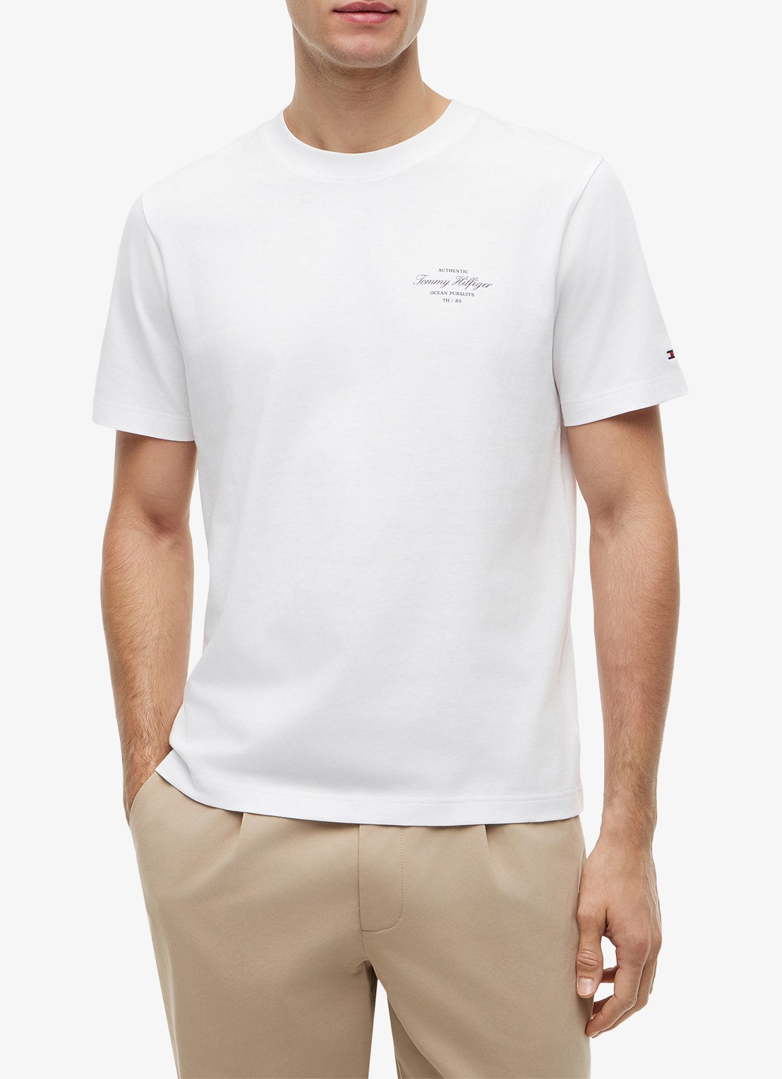 Tommy Hilfiger T-shirt met logo- en backprint - detail 4 wit