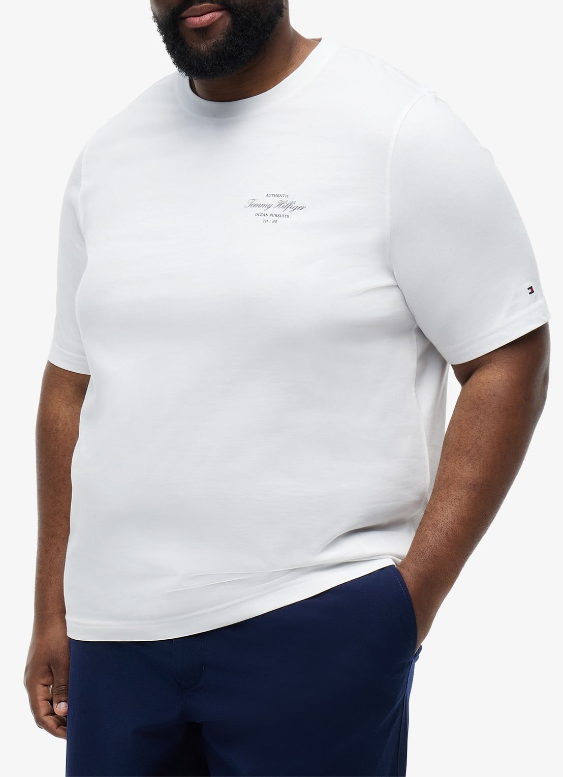Tommy Hilfiger T-shirt met logo- en backprint - detail 4 wit