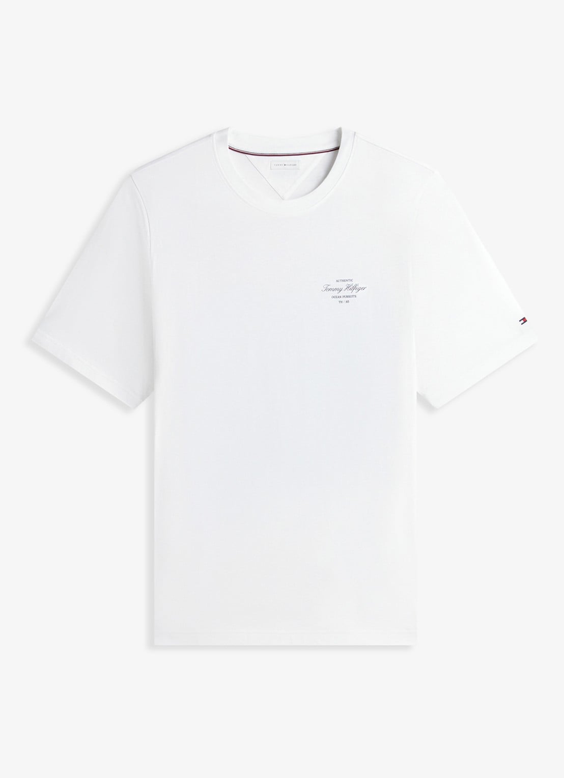 Tommy Hilfiger T-shirt met logo- en backprint - voorkant 2 wit