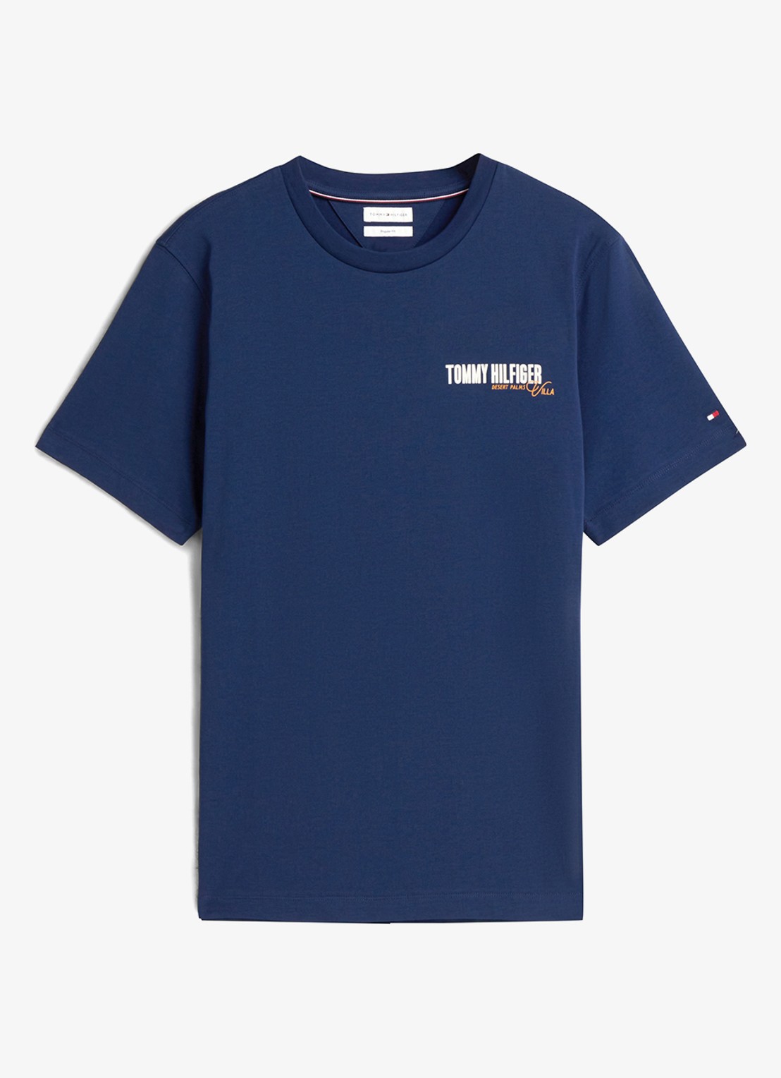 Tommy Hilfiger T-shirt met logo- en backprint - voorkant 2 donkerblauw