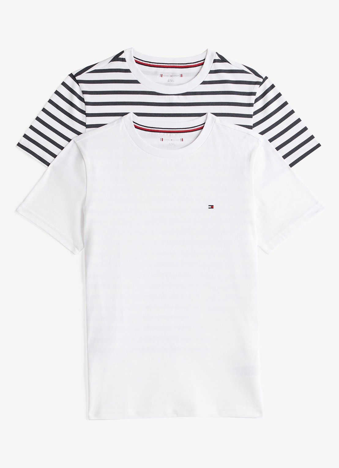Tommy Hilfiger T-shirt met logo in 2-pack - voorkant 3 wit