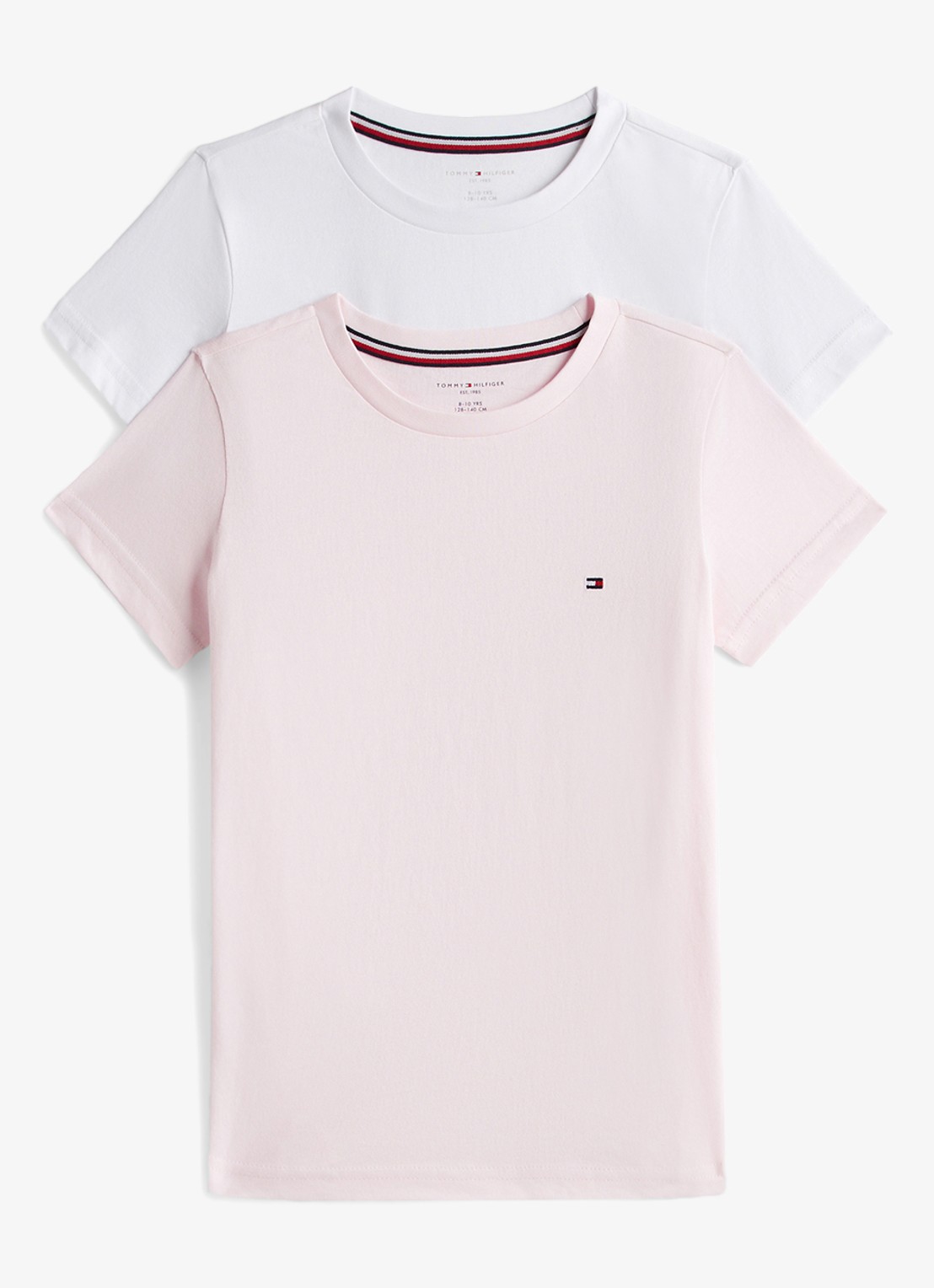 Tommy Hilfiger T-shirt met logo in 2-pack - voorkant 4 wit
