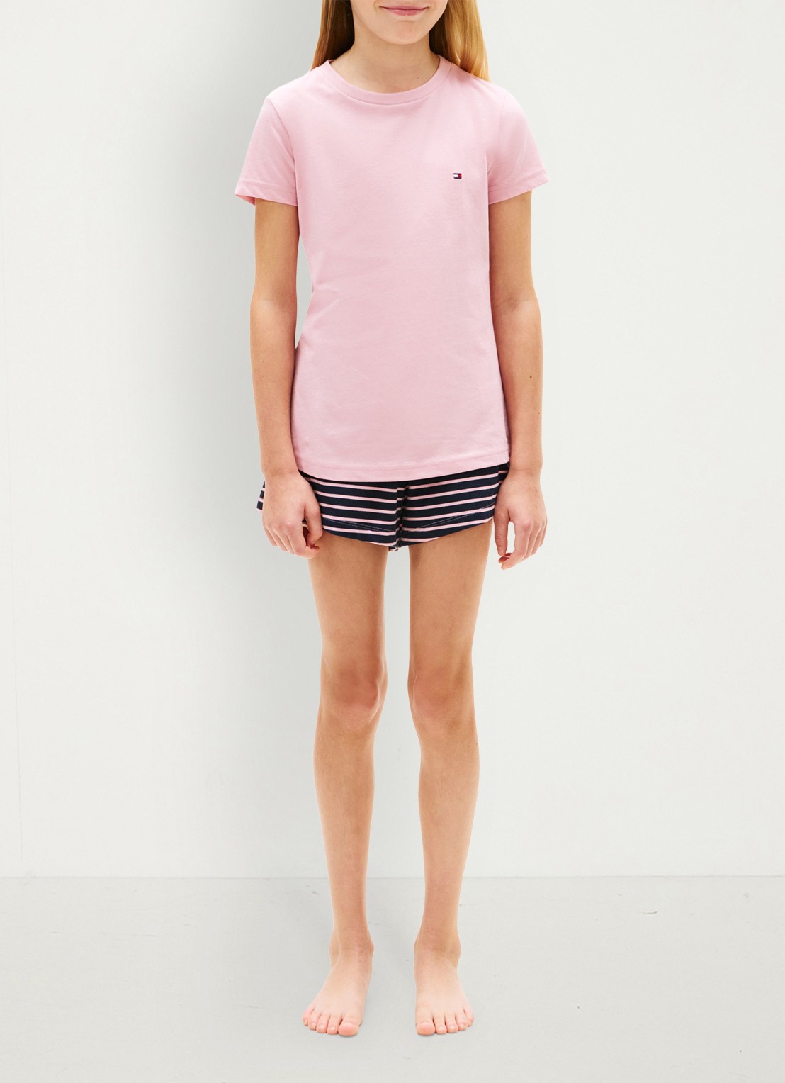 Tommy Hilfiger T-shirt met logo in 2-pack - voorkant 5 fuchsia