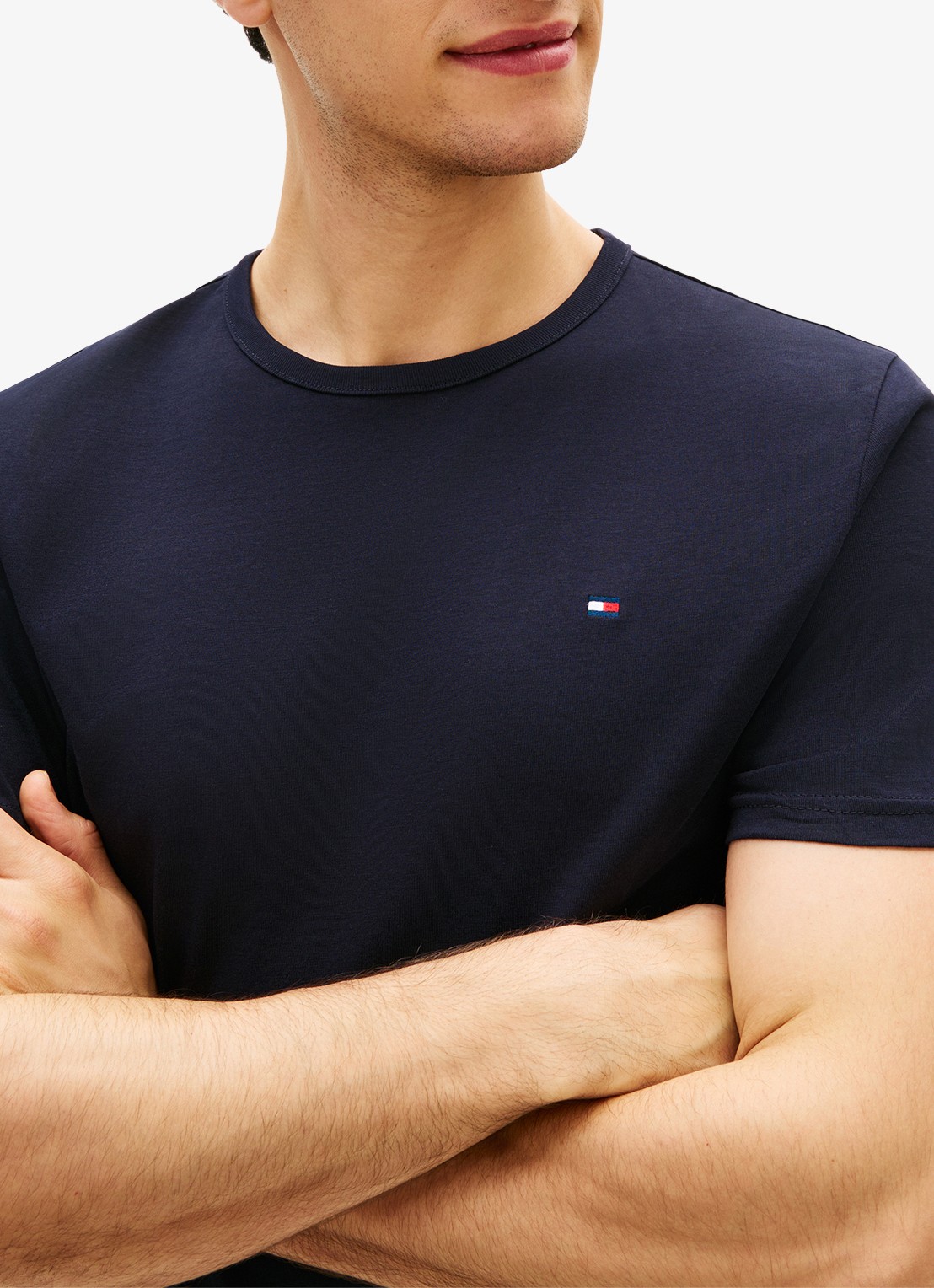 Tommy Hilfiger T-shirt met logo in 3-pack - detail 5 donkerblauw
