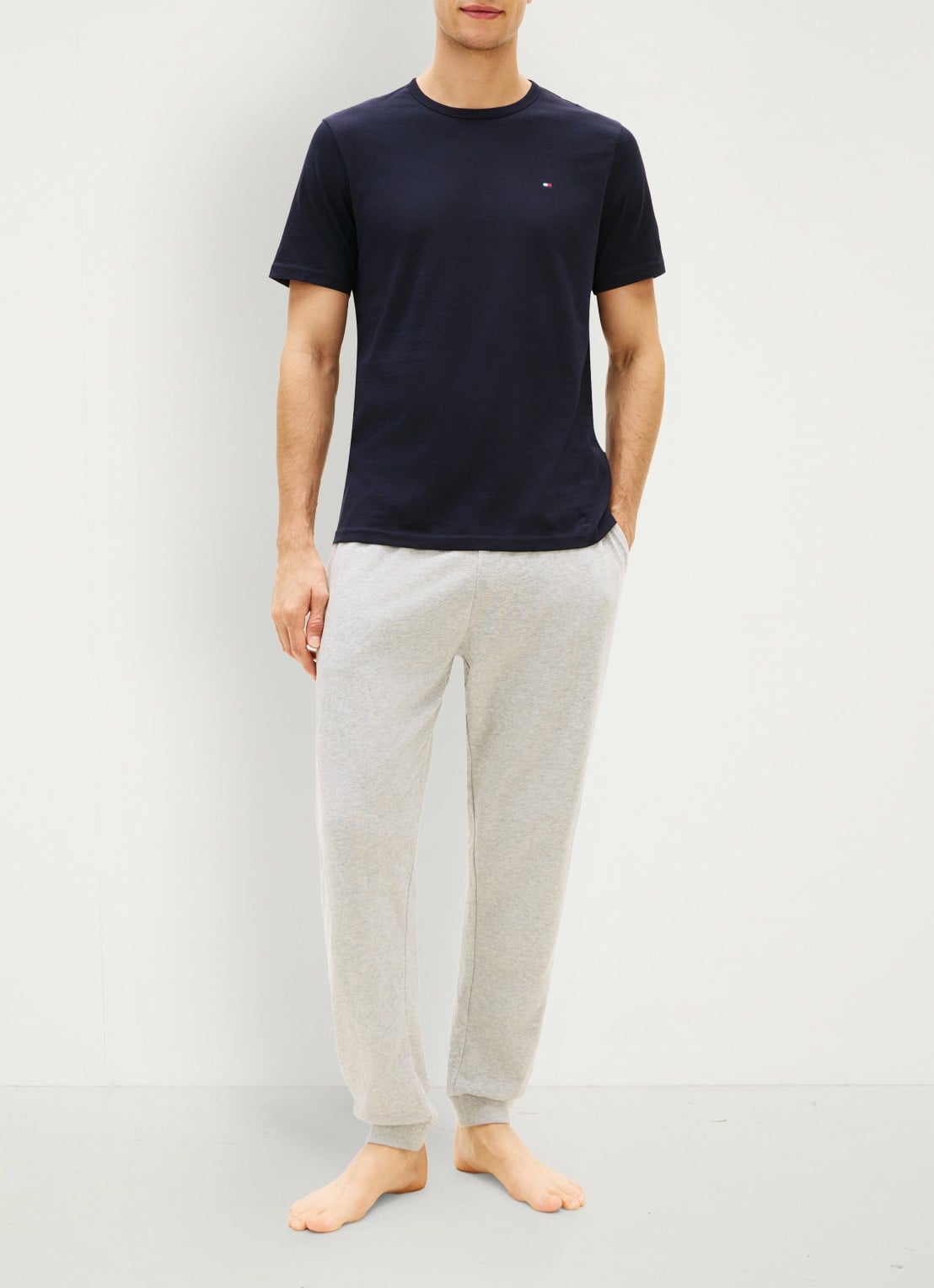 Tommy Hilfiger T-shirt met logo in 3-pack - voorkant 3 donkerblauw