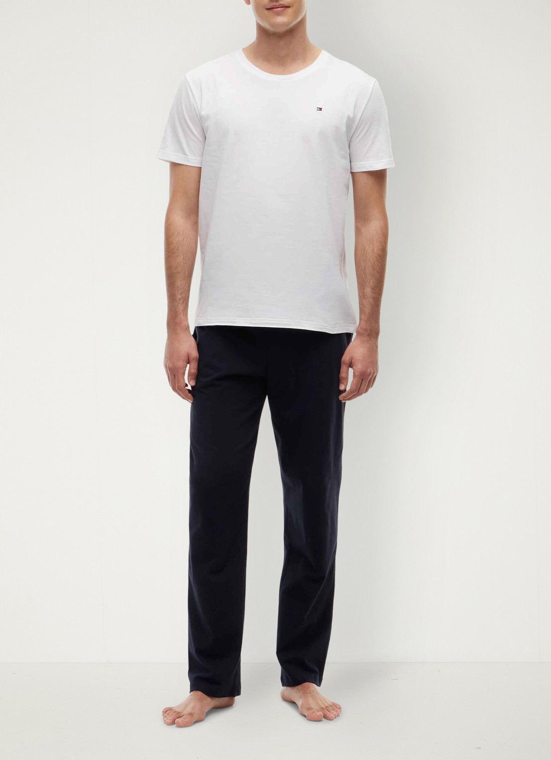 Tommy Hilfiger T-shirt met logo in 3-pack - voorkant 5 ivoor
