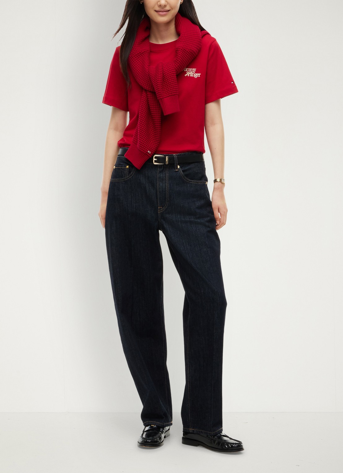 Tommy Hilfiger T-shirt met logo - voorkant 2 rood