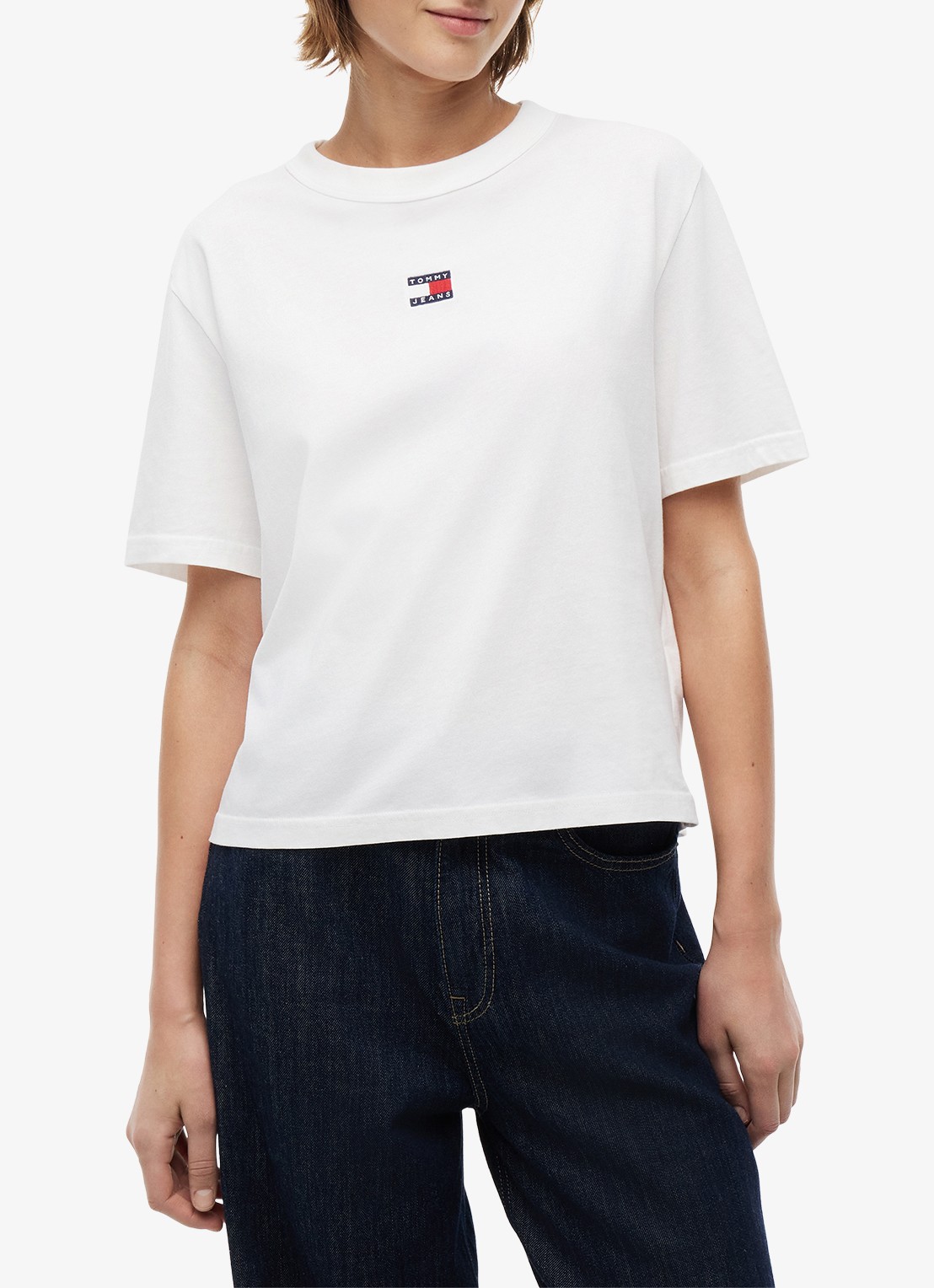Tommy Hilfiger T-shirt met logo - detail gebroken wit