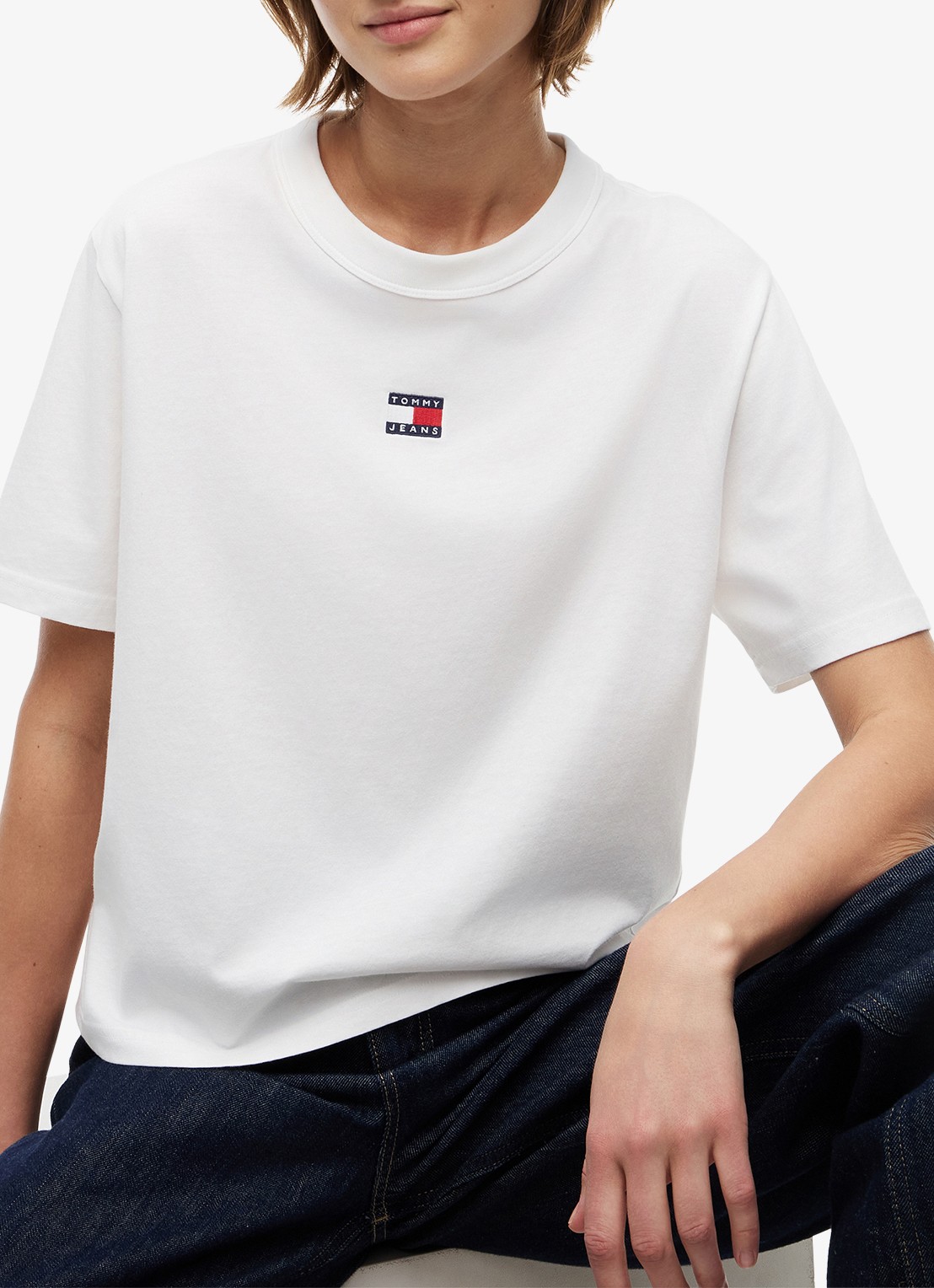 Tommy Hilfiger T-shirt met logo - detail 2 gebroken wit