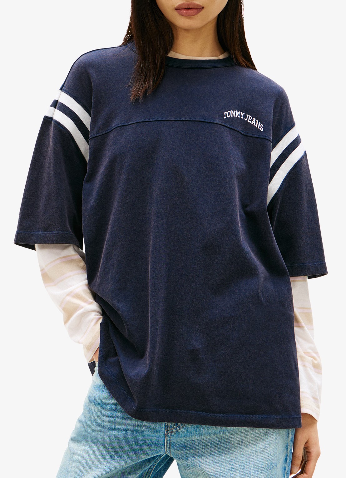 Tommy Hilfiger T-shirt met logo - detail 4 donkerblauw