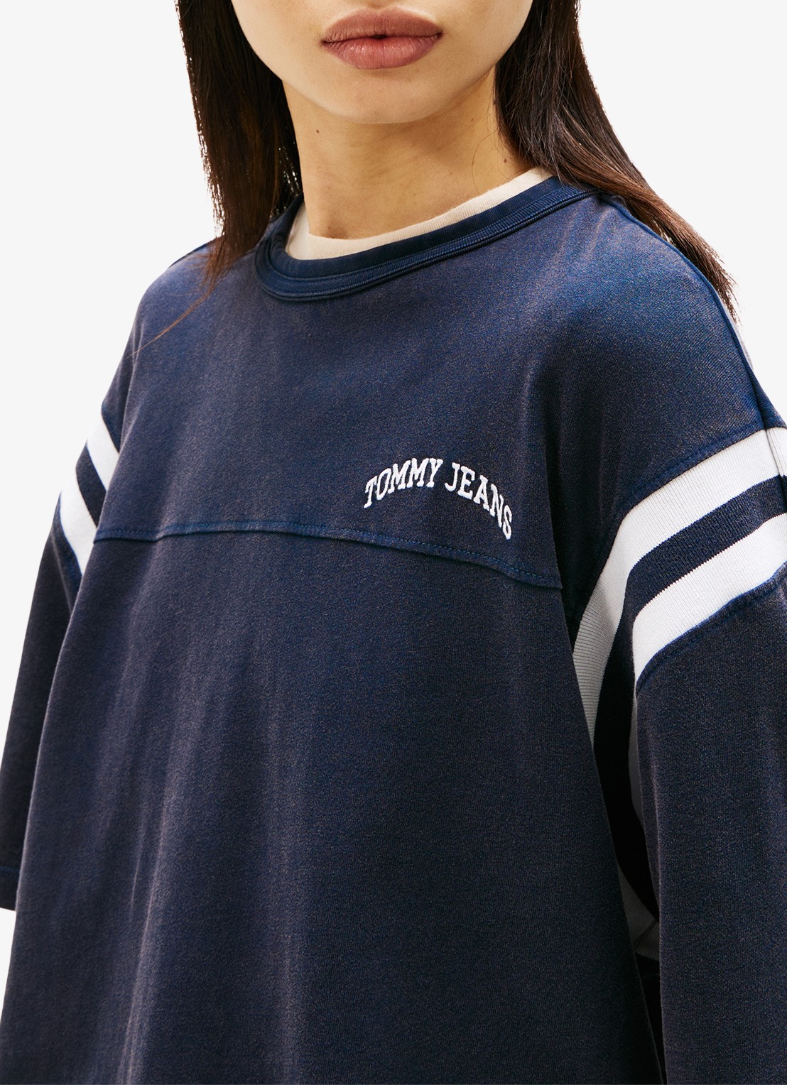 Tommy Hilfiger T-shirt met logo - detail 5 donkerblauw