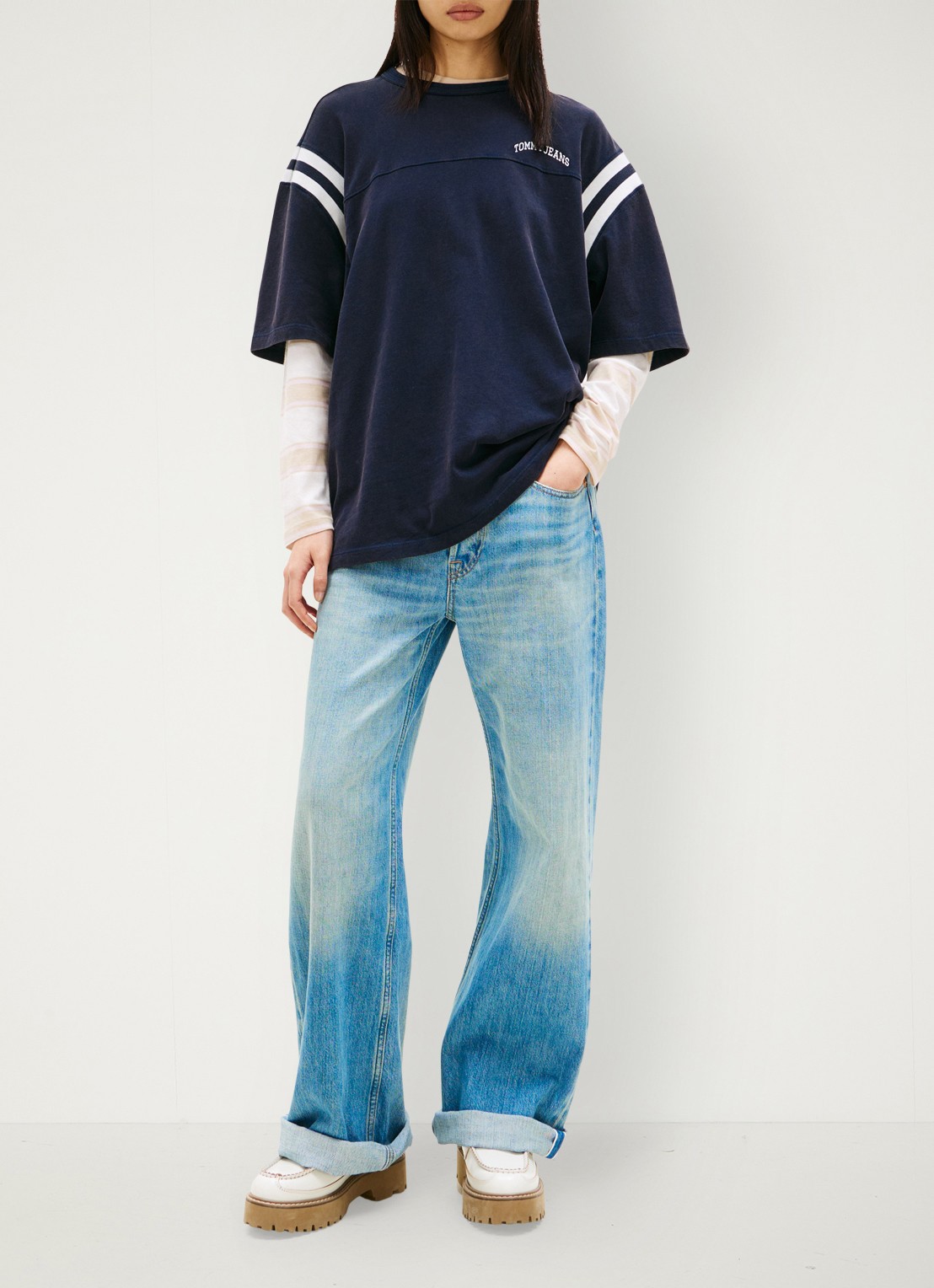 Tommy Hilfiger T-shirt met logo - voorkant 2 donkerblauw