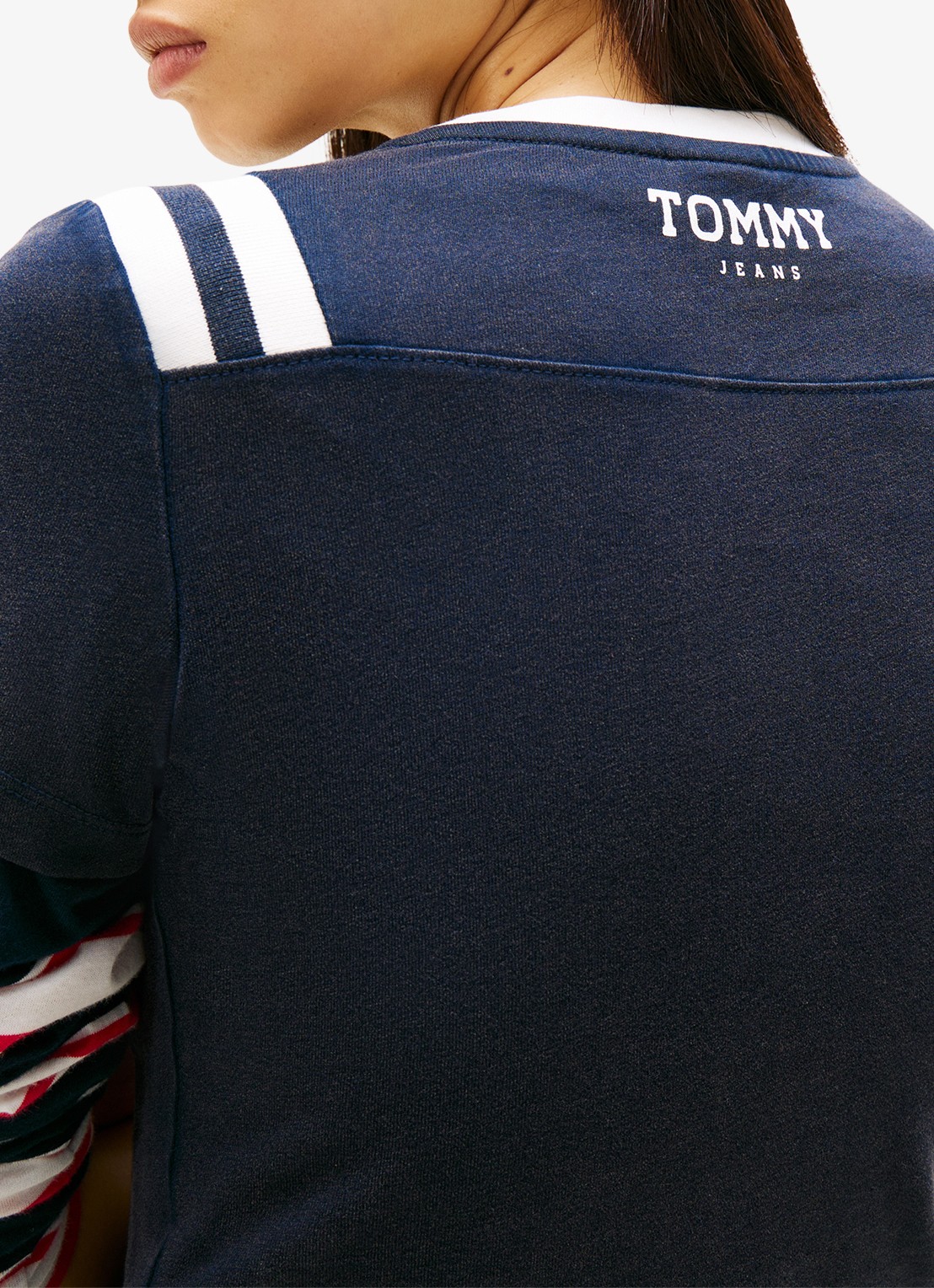 Tommy Hilfiger T-shirt met logo - detail 2 donkerblauw