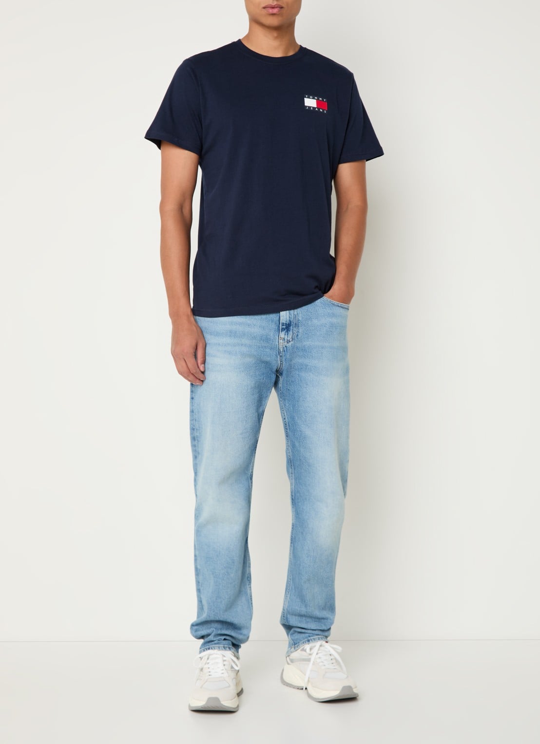 Tommy Hilfiger T-shirt met logo - voorkant 3 donkerblauw