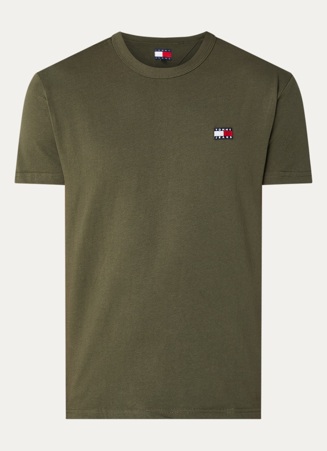 Tommy Hilfiger T-shirt met logo - voorkant legergroen