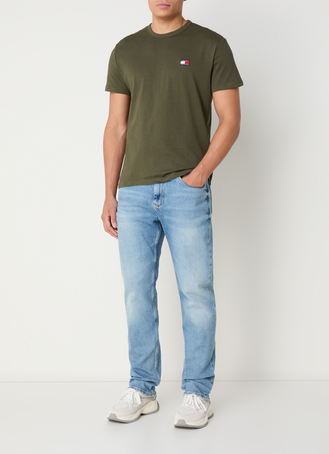 Tommy Hilfiger T-shirt met logo - voorkant 2 legergroen
