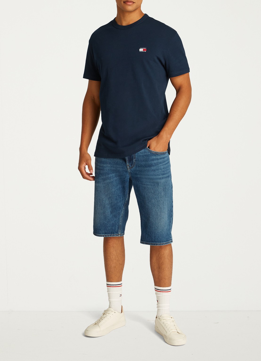 Tommy Hilfiger T-shirt met logo - voorkant 2 donkerblauw