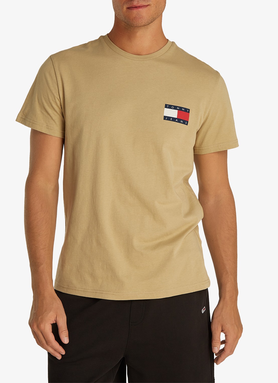Tommy Hilfiger T-shirt met logo - detail zand