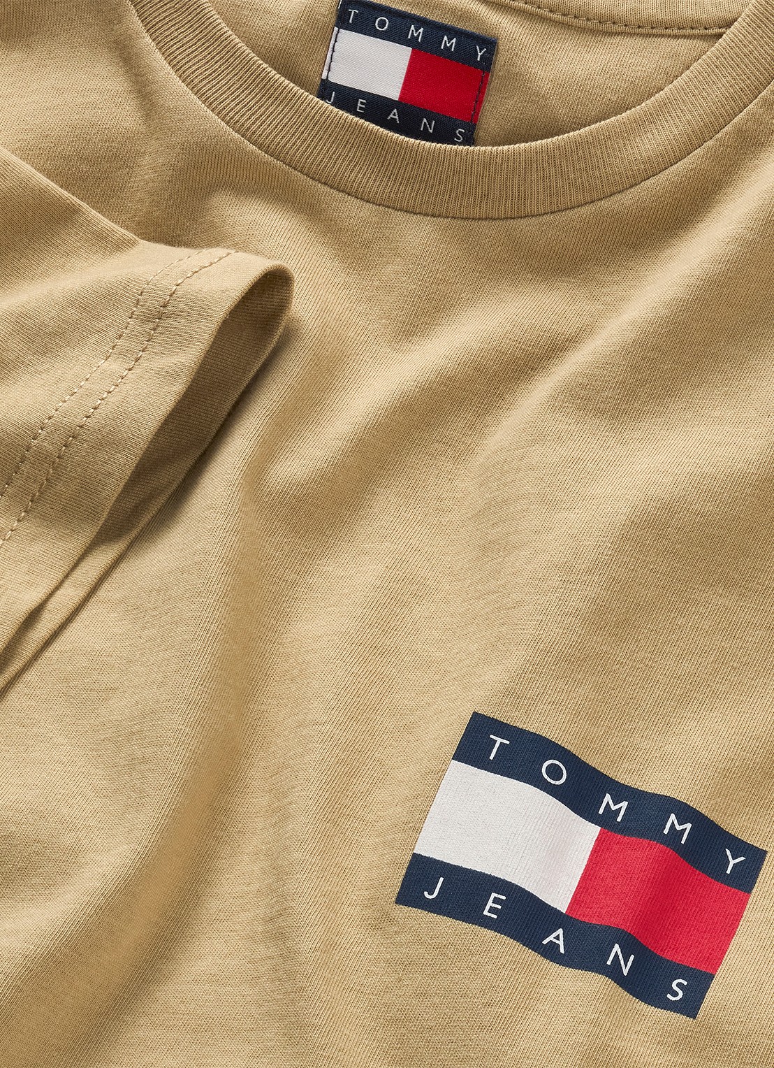 Tommy Hilfiger T-shirt met logo - detail 3 zand