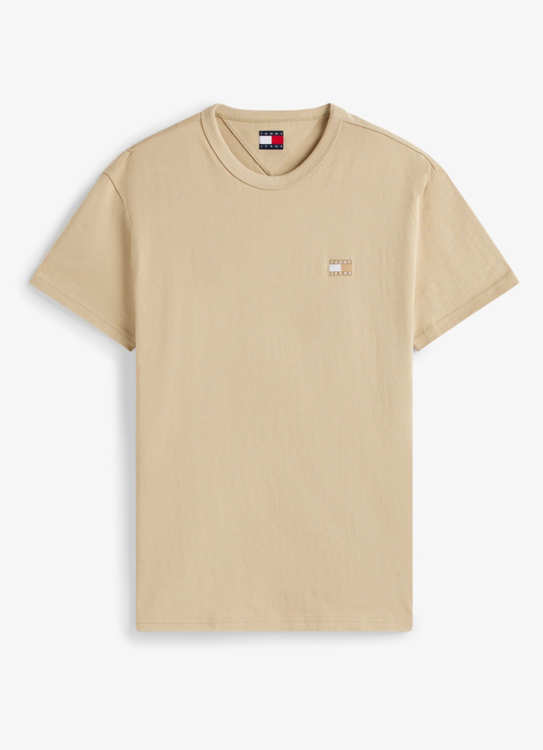 Tommy Hilfiger T-shirt met logo - voorkant zand