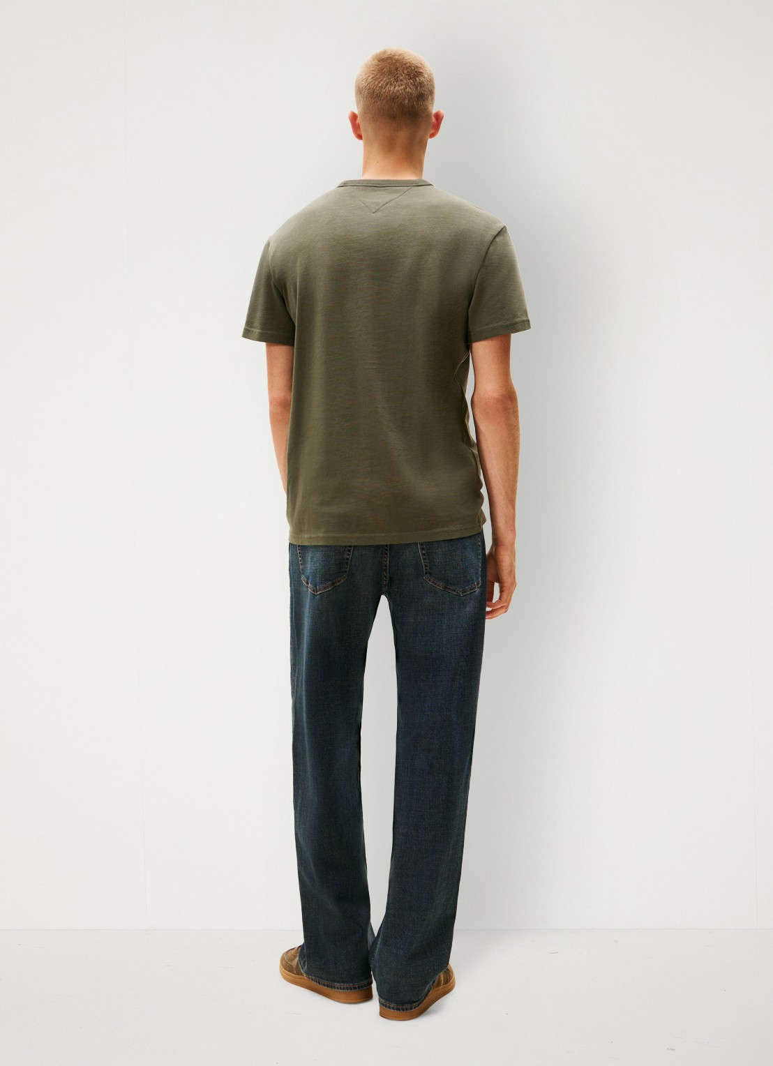 Tommy Hilfiger T-shirt met logo - achterkant 3 mosgroen