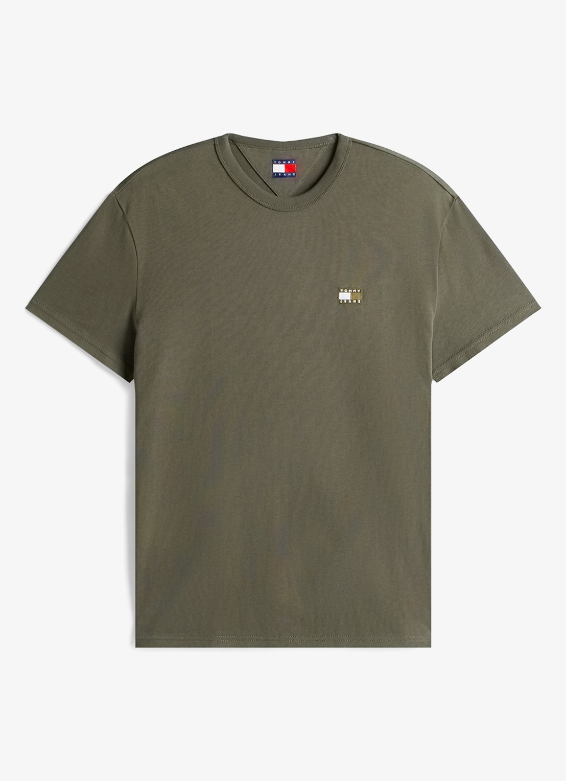 Tommy Hilfiger T-shirt met logo - voorkant mosgroen