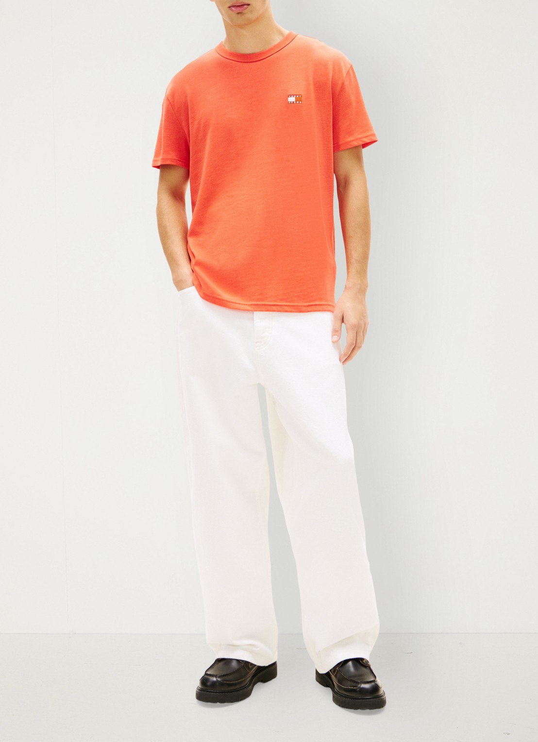 Tommy Hilfiger T-shirt met logo - voorkant 5 oranje