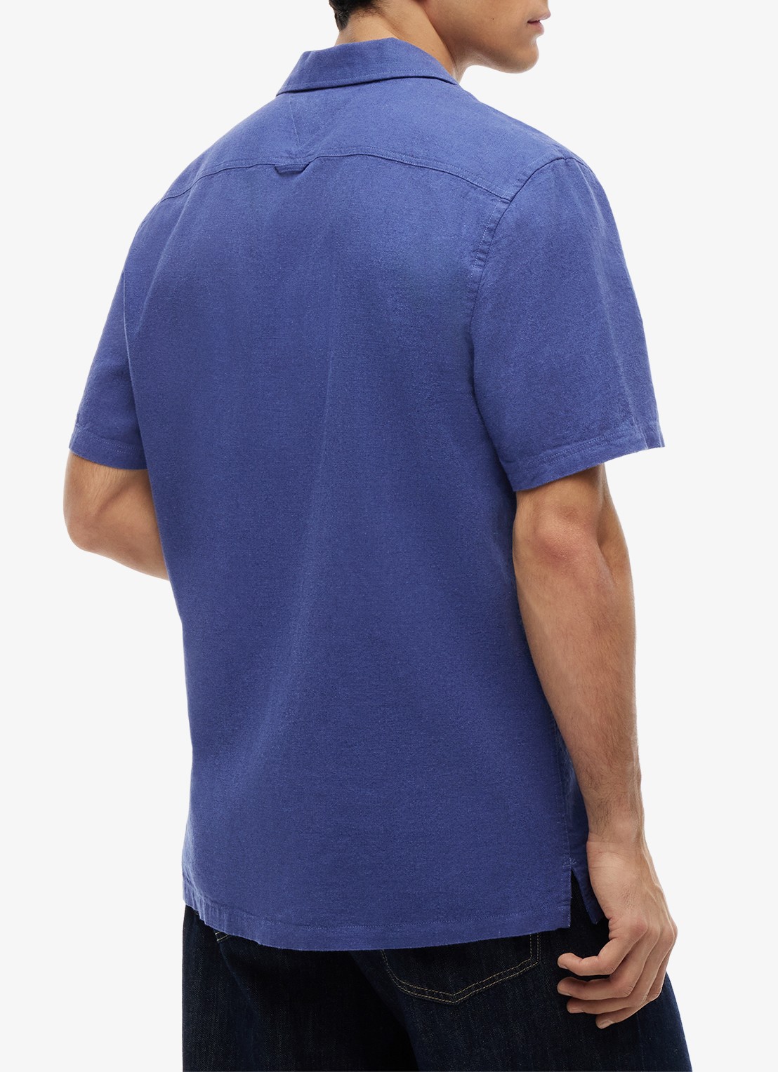 Tommy Hilfiger T-shirt met logo - achterkant 3 calico-aef / beige
