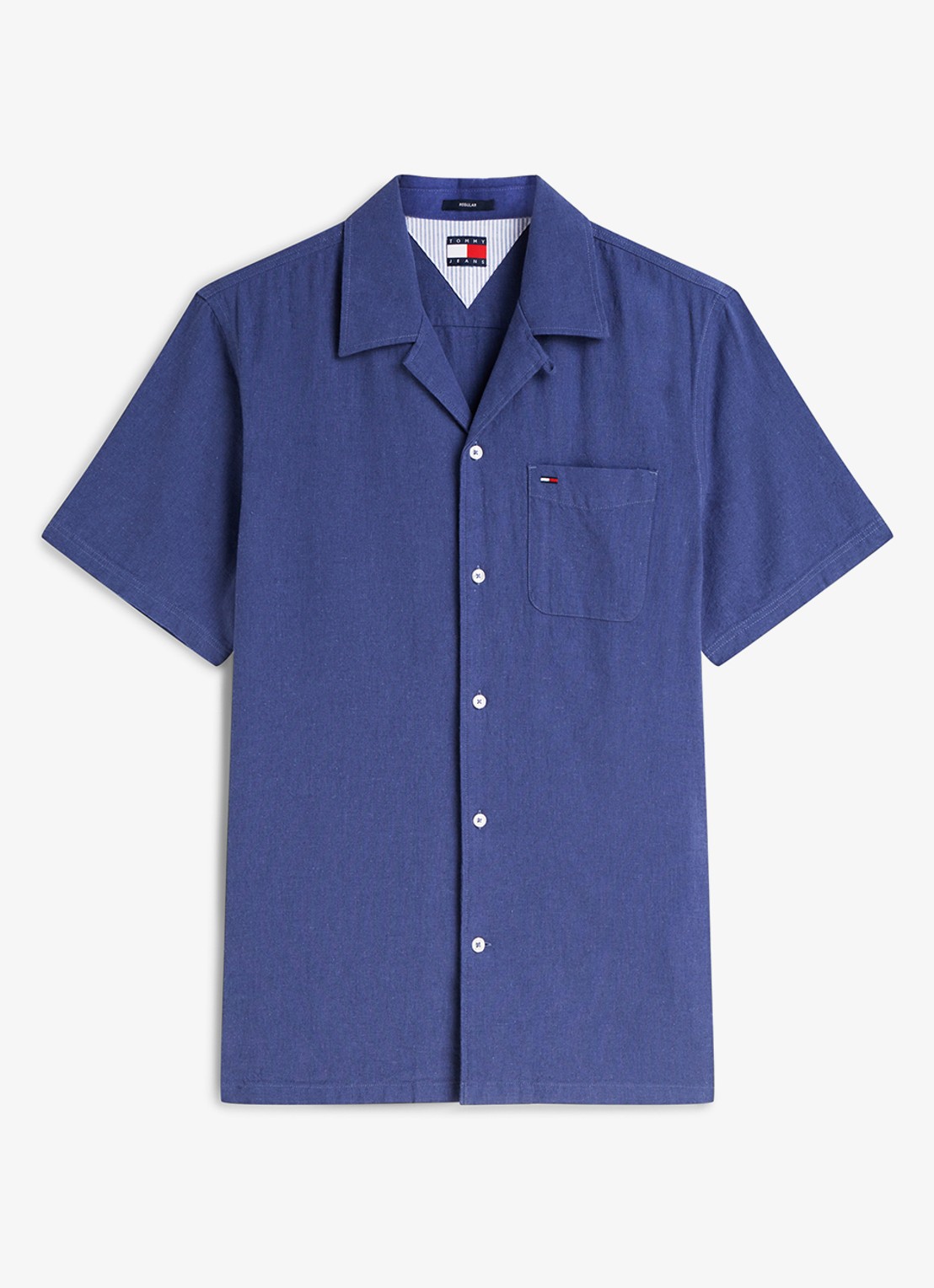 Tommy Hilfiger T-shirt met logo - voorkant calico-aef / beige
