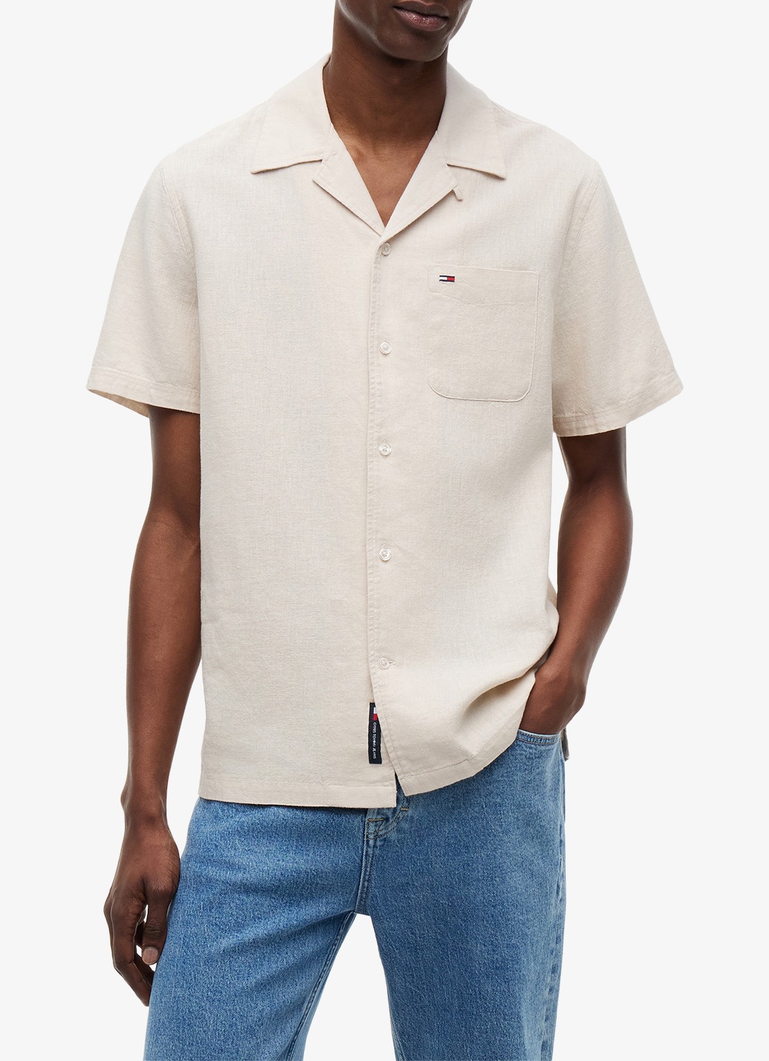 Tommy Hilfiger T-shirt met logo - detail 4 moonlight iris-c5r / lichtblauw