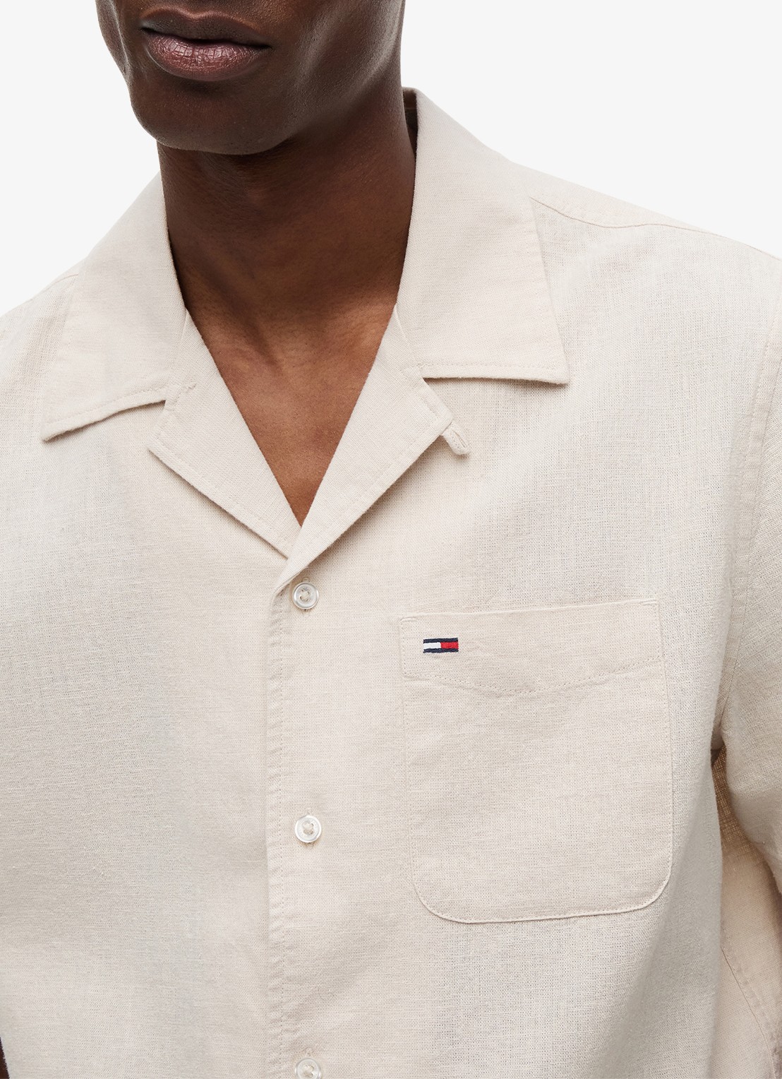 Tommy Hilfiger T-shirt met logo - detail 5 moonlight iris-c5r / lichtblauw